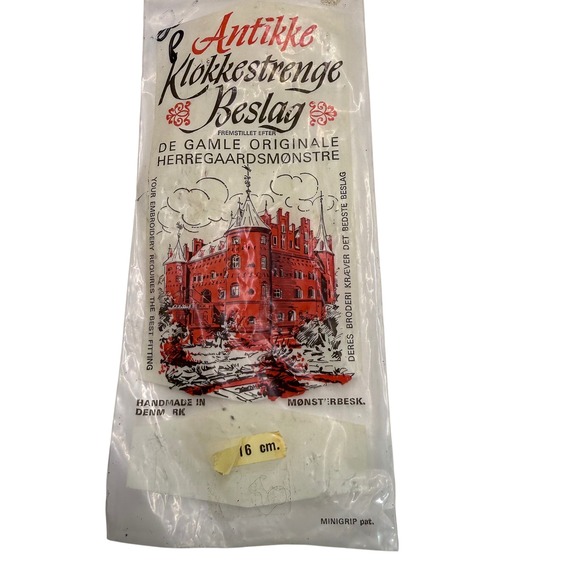 Vintage 16 cm Black Wrought Iron Bell Pull Set Scrollwork Denmark Embroidery - Picture 5 of 5